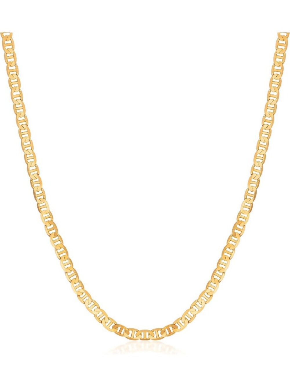 Elegant 18K Gold Plated Mariner Chain Necklace for Women - Flat Marina Design